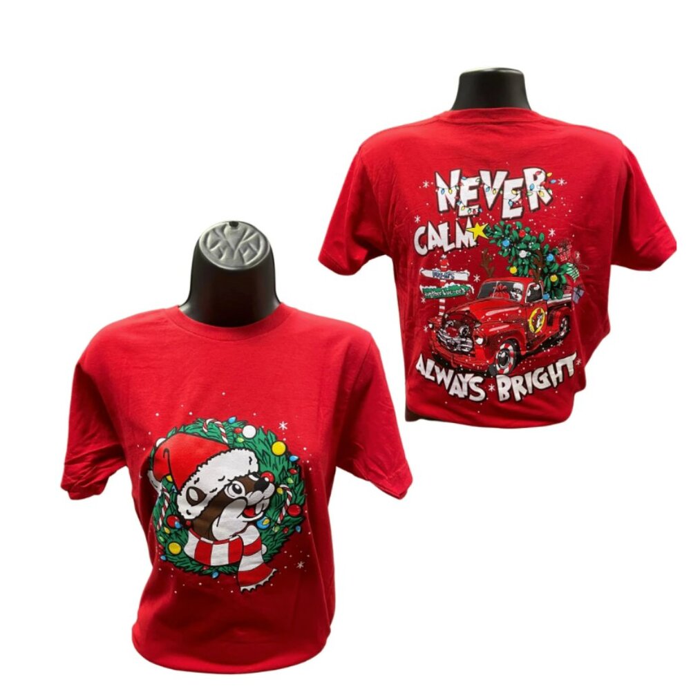 Never Calm Always Bright Christmas Shirt for Women